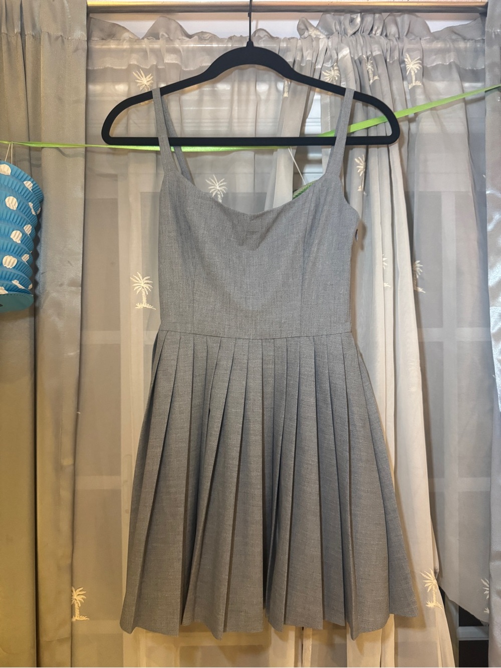Aritzia Sunday Best Trix Grey Pleated Mini Dress
